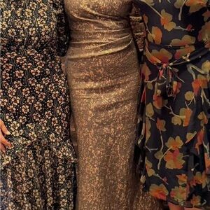 Teri Jon Elegant Metallic Dress